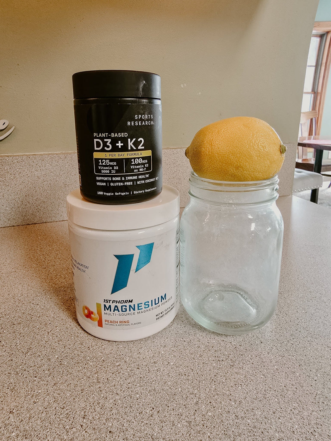 Lemon Water + Magnesium + Vitamin D3/K2