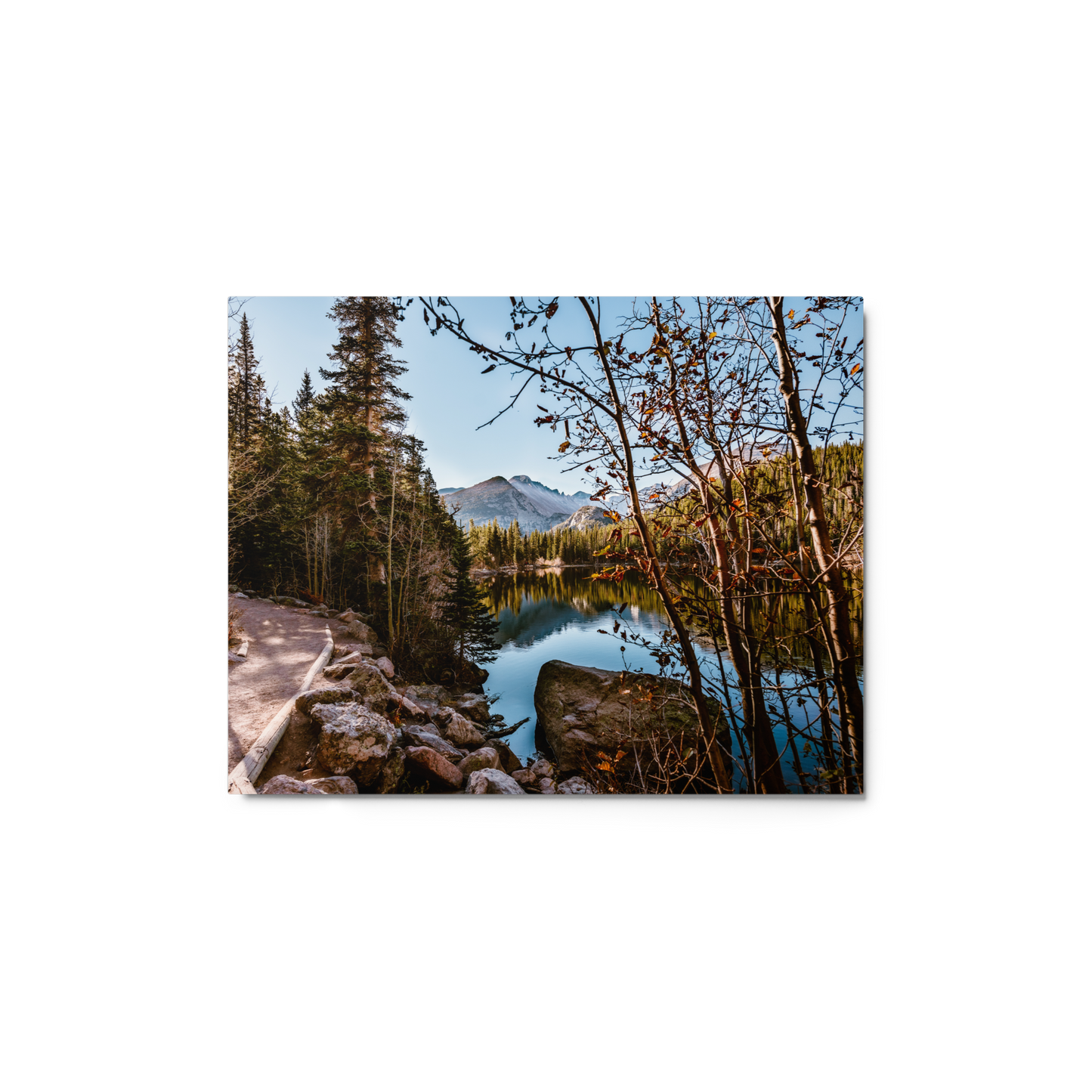 Rocky Mountain Lake Trail Metal Print | Fine Art Nature Wall Art