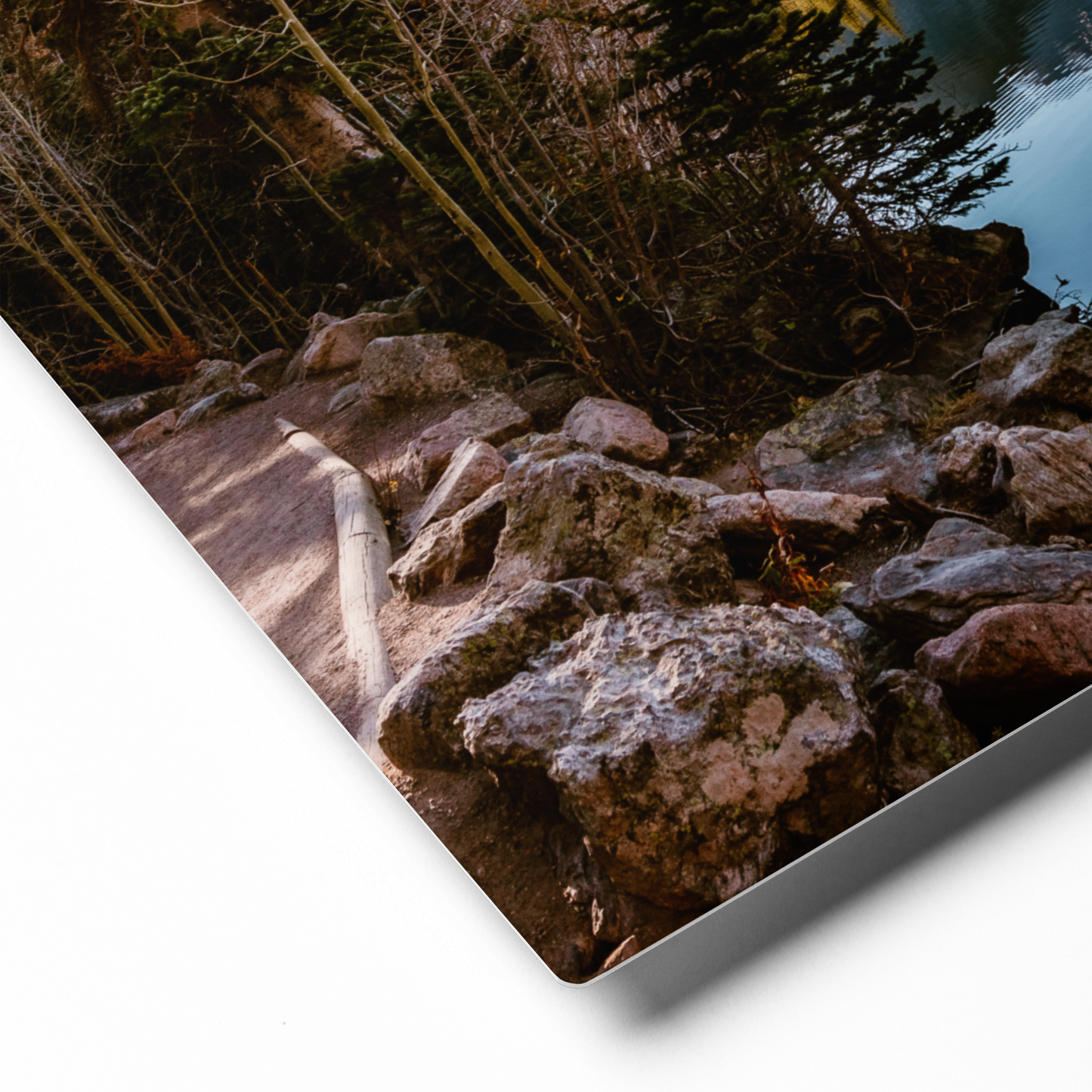 Rocky Mountain Lake Trail Metal Print | Fine Art Nature Wall Art