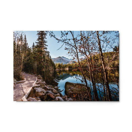 Rocky Mountain Lake Trail Metal Print | Fine Art Nature Wall Art