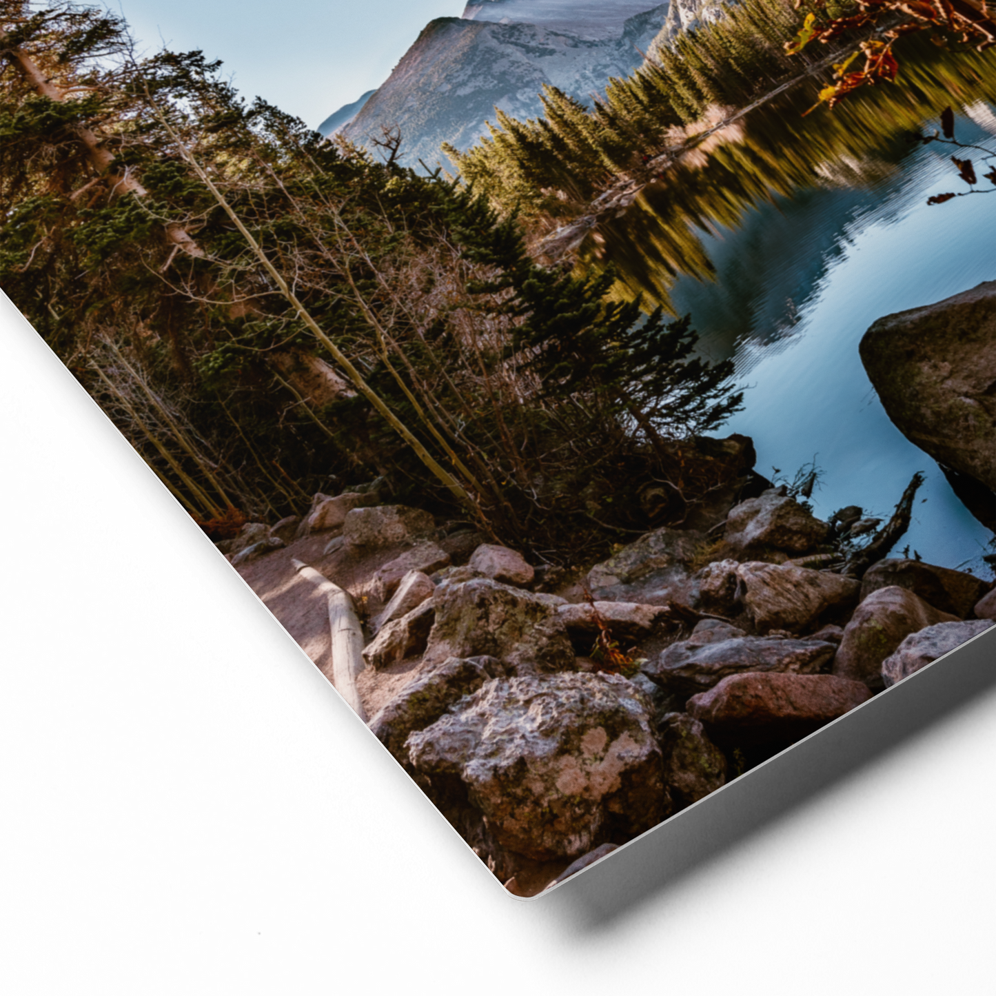 Rocky Mountain Lake Trail Metal Print | Fine Art Nature Wall Art